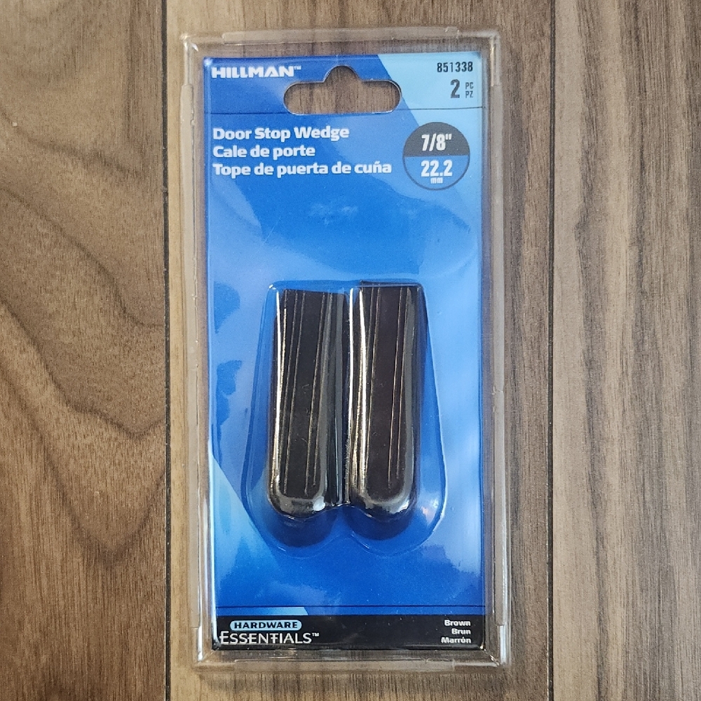 🔥$2 Add-On, Pkg 2 Door Stop Wedge 7/8-in (22mm)   NEW